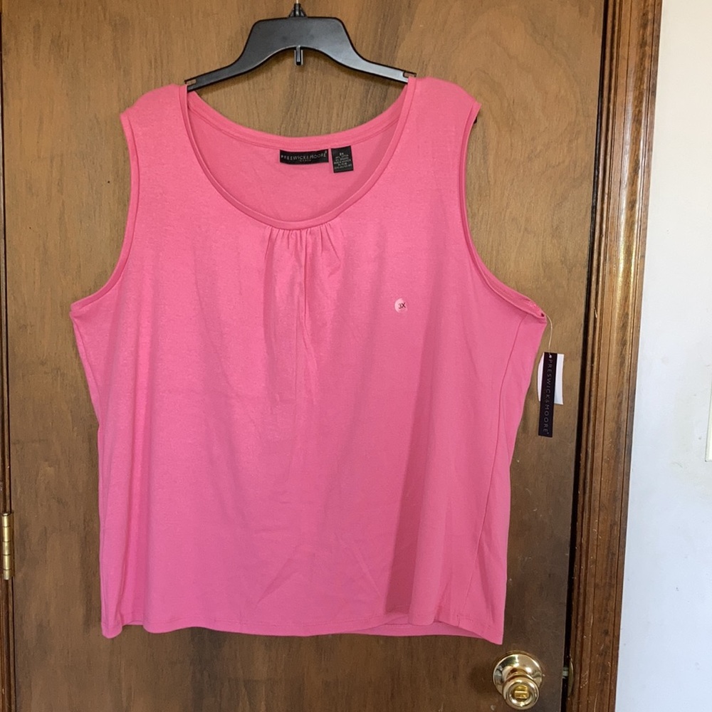 Preswick & Moore top sleeveless pink top with stretch casual size 3X - Picture 5 of 15